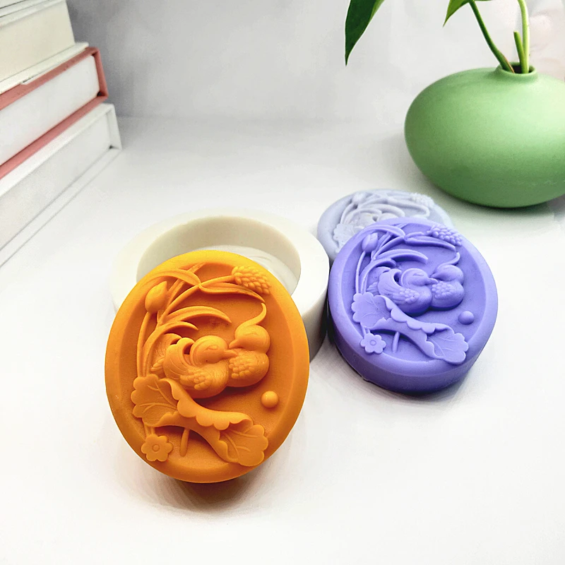 Mandarin Duck Silicone Soap Mold Lover Bird Playing in Water DIY Washing Tools Molds Candle  Making Mould  Handmade Gift