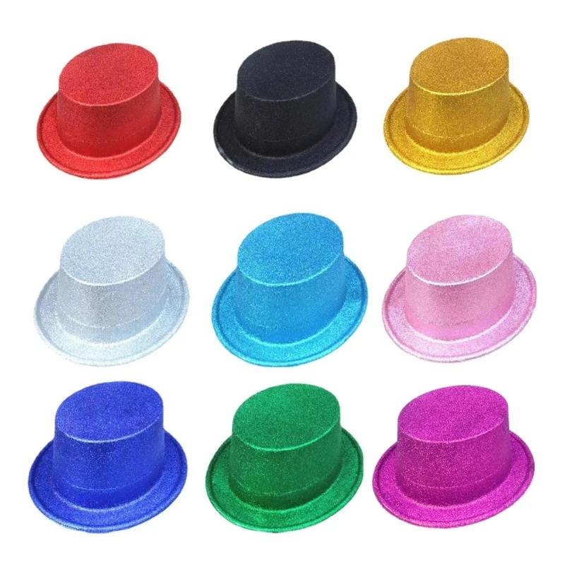 Sombrero con purpurina brillante en polvo, sombrero Fedora ancha para amantes fiestas en escenario