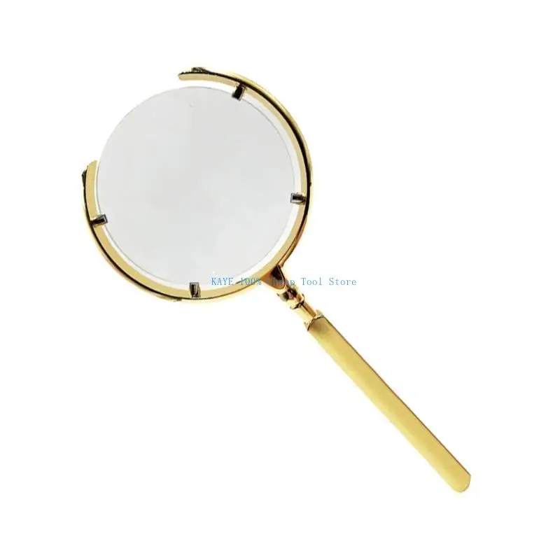 

G6KA Magnifier Opening Metal Frame Glass 10X Loupe Lens Handheld Magnifier for Sennior Reading