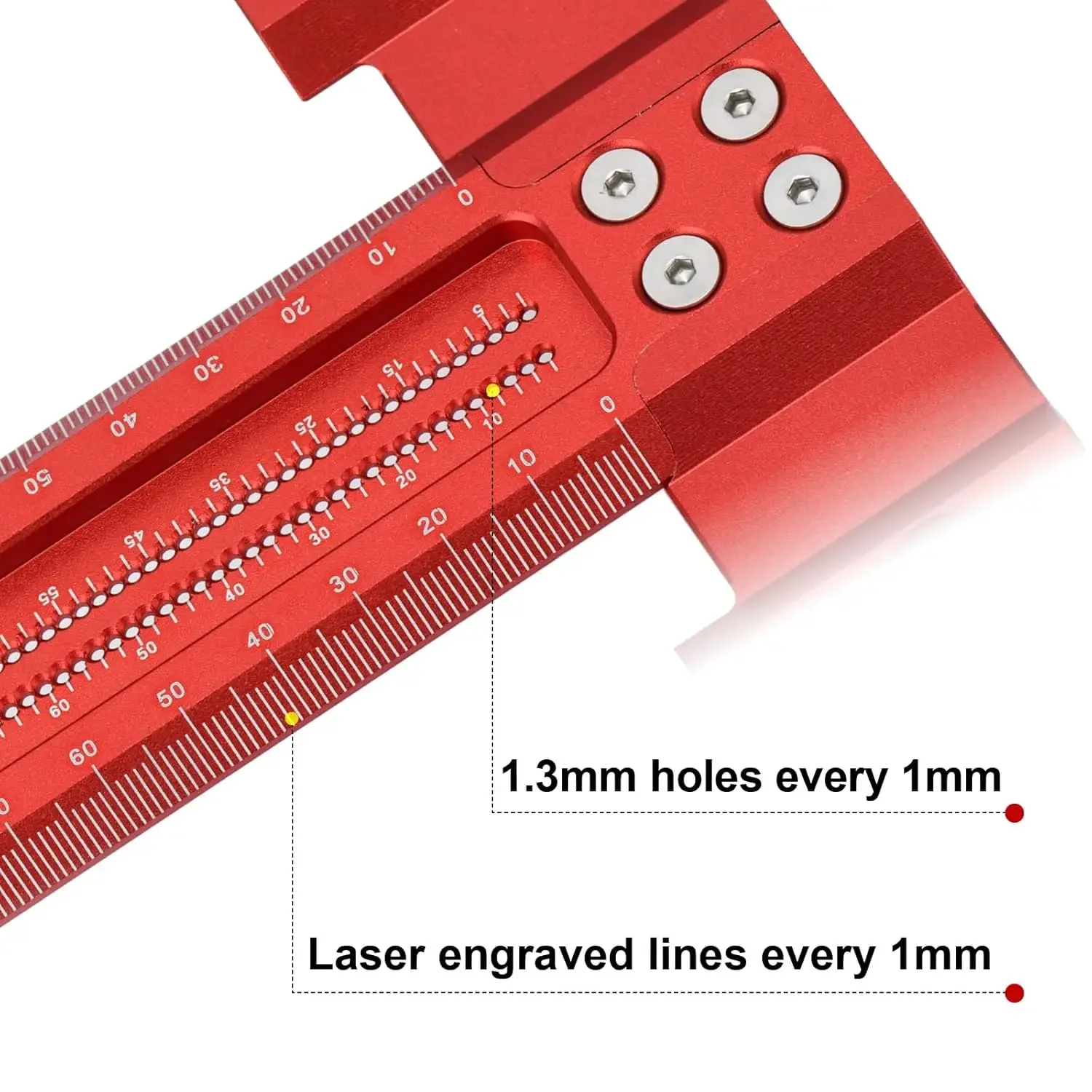300/400/500/600MM Woodworking T-type Ruler Scribing ruler Aluminum alloy Line Drawing Marking Gauge DIY Measuring Tools