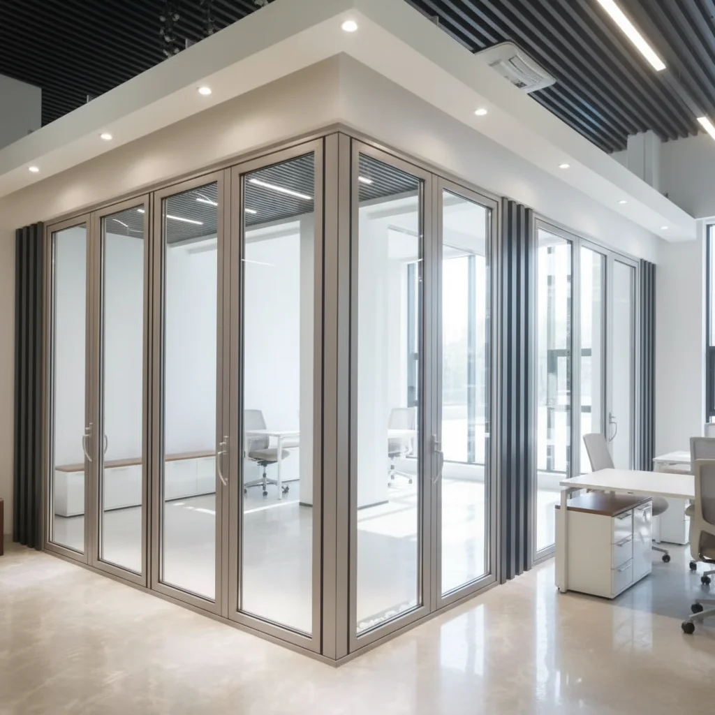 Household Large Sized Folding Door Balcony UV Protection Heavy Duty Accordion Folding Doors Fashion Design Bi Fold Doors