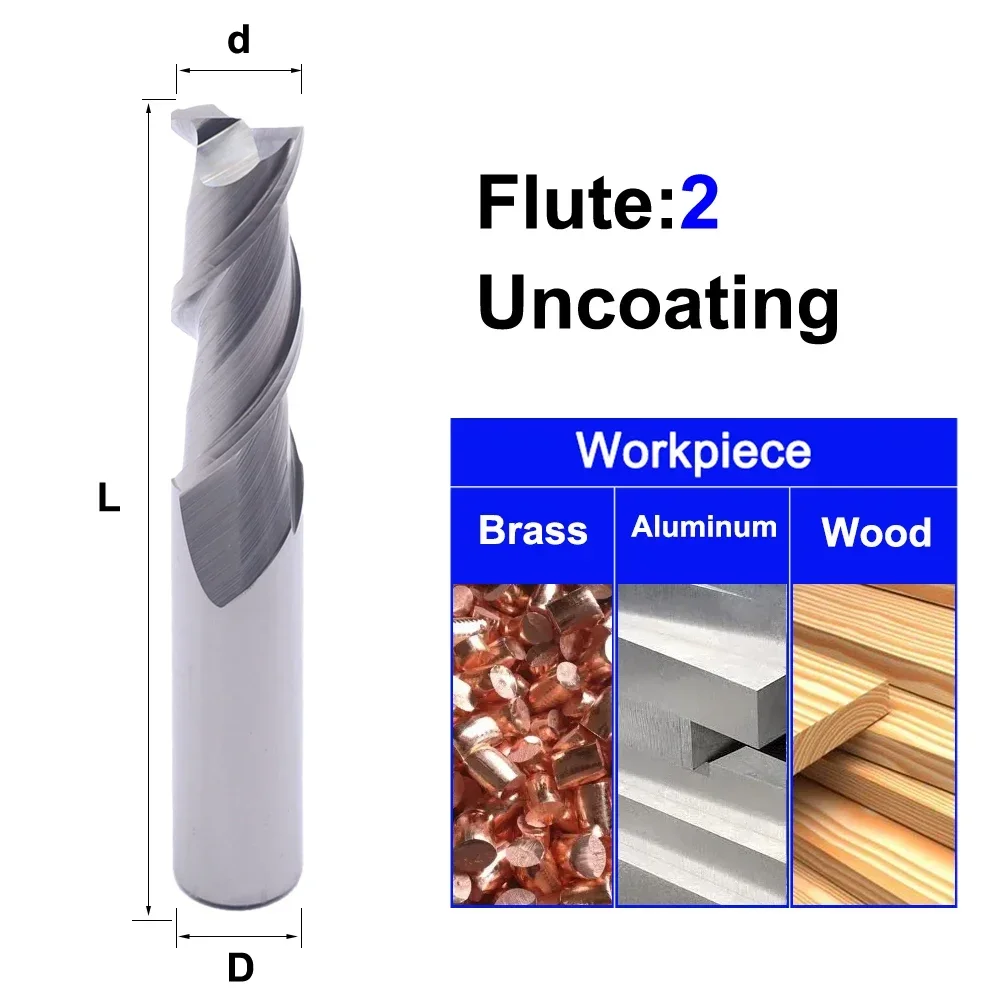 MZG 2 Fluit 3 Fluit Non-Ferro Aluminium Koper Hout Frees Legering Carbide Tool Wolfraam Staal CNC Draaibank frees