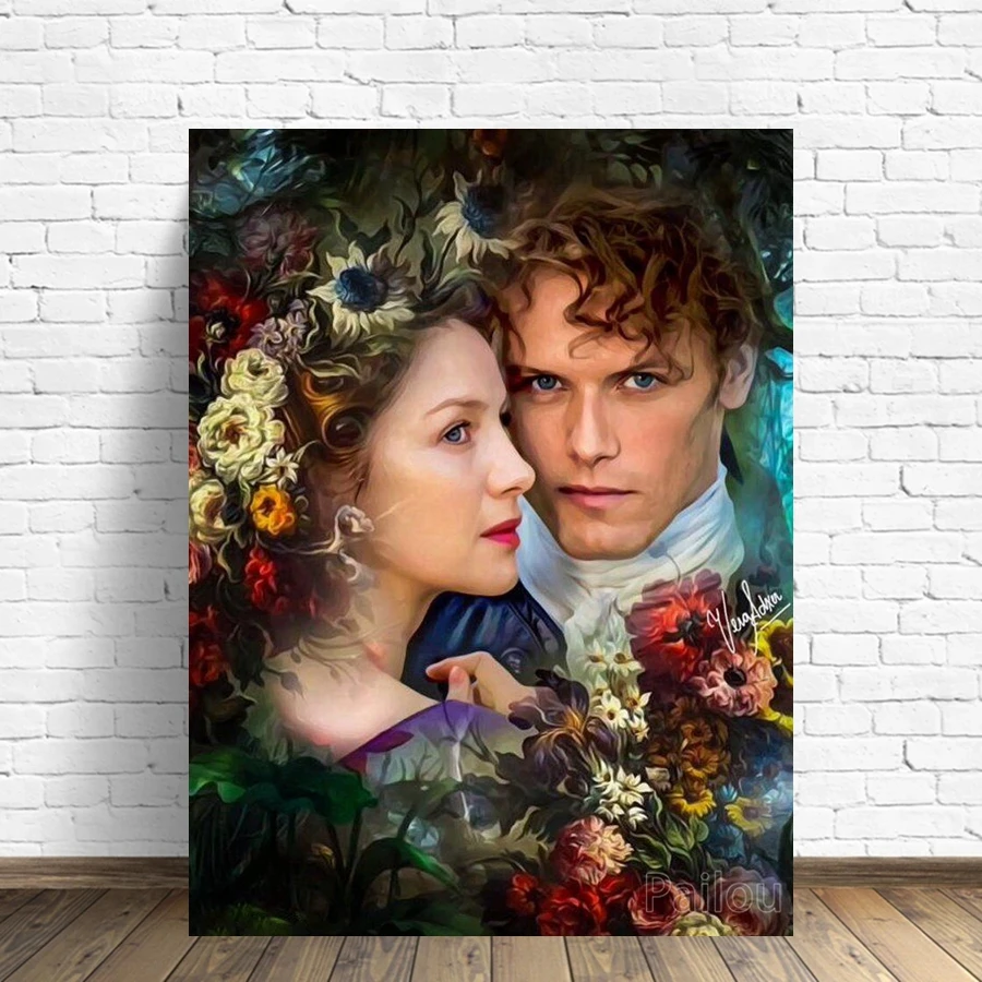 5d Jamie Fraser Outlander Diamond Painting Classical Tv Series Caitriona Balfe Crystal Photo Art Mosaci Cross Stitch Home Decor