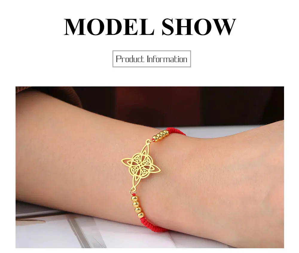 Hexenknoten-Charm-Armbänder für Frauen Nudo De Bruja Edelstahl Hexenamulett Glücksarmbänder Schmuck Glücks-Buddha – Detail 9