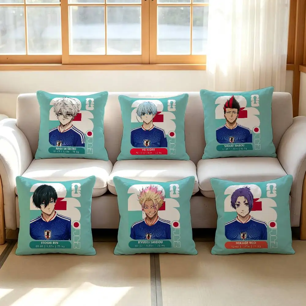 Hot Japanese Anime Pillow BLUE Cushion Cover Pillowcase Living Room LOCK Sofa Home decorative pillowcase