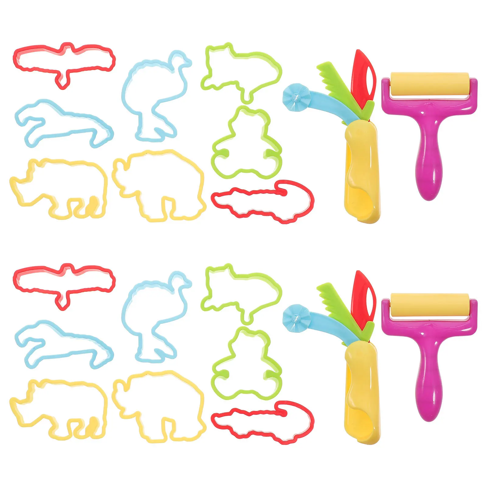 Ensemble de moules en argile de couleur pour enfants, 20 pièces, moules à pâte à modeler, outils de cuisson de dessin animé, Kit d'activités artisanales