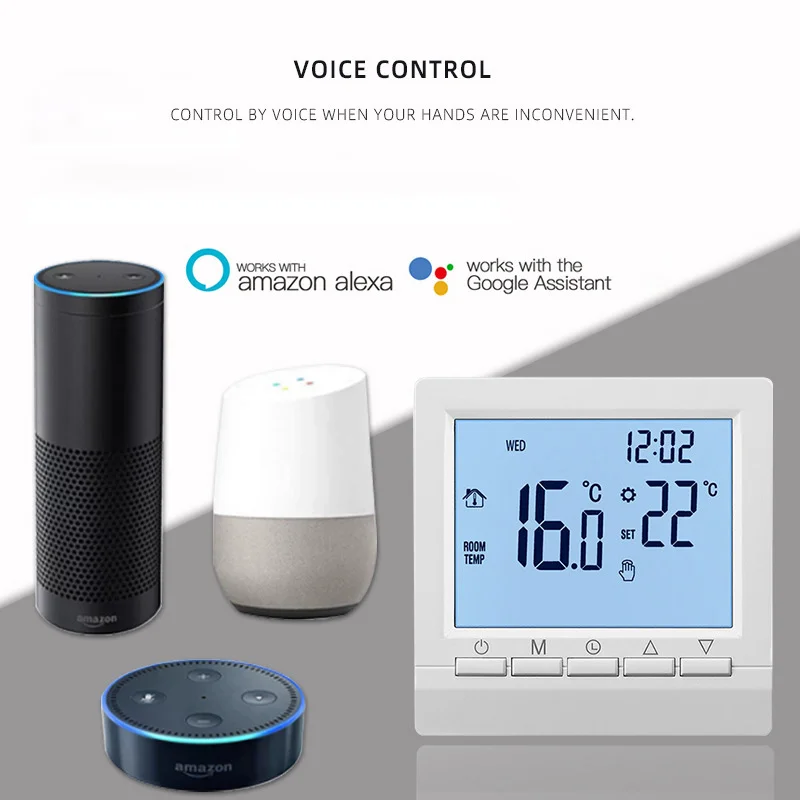 Graffiti Wifi  Intelligent Water Floor Heating Controller Battery Type Household Wired Wall Mounted Stove Temperature Controller