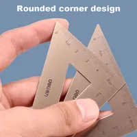 Deli Metal Ruler School Drawing Measuring Triangle Ruler for Kids Learning Angle Straight Ruler Set Office Accessories Supplies 5