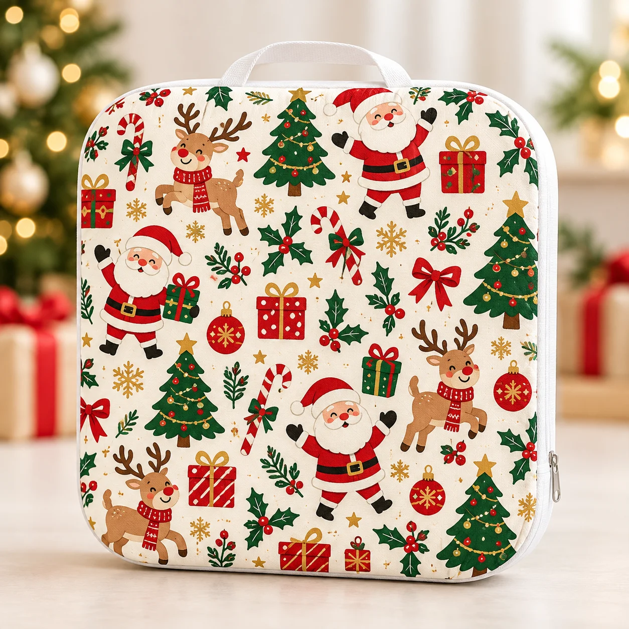 Personalized Memory Foam Seat Cushion, Waterproof Peach Skin Chair Pad with Carry Handle for Office, Home, Car Travel Daily Use