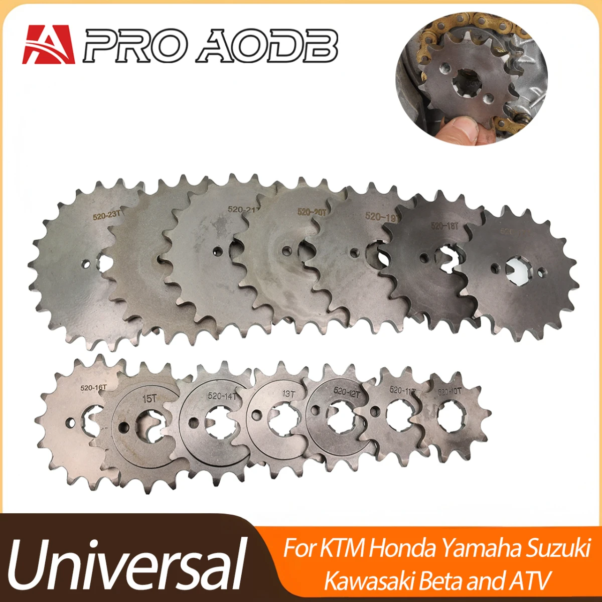 Universal Replacement 520 Transmission Sprocket 10-22 Teeth 20mm Shaft For Torque&Top Speed Tuning On Offroad ATV Pit Dirt Bike