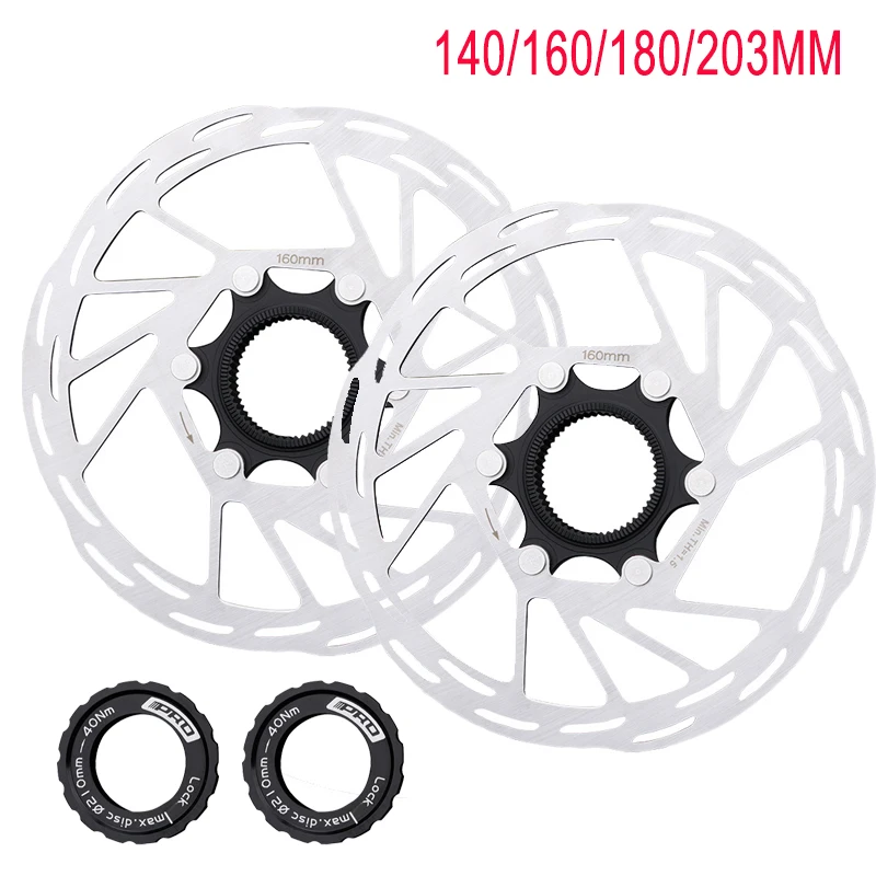 IIIPRO Bicycle Centerlock Rotor Disc Brake Rotor Ultraligh Hollow Cooling 140/160/180mm Brake Rotor Center Lock with Lock Ring