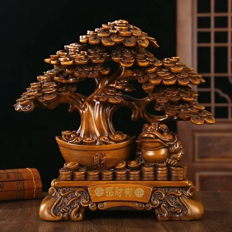 

Китайский стиль привлечения богатства, денег, дерево, украшения для гостиной, новоселье, новое украшение для дома, ремесла, подарки на открытие