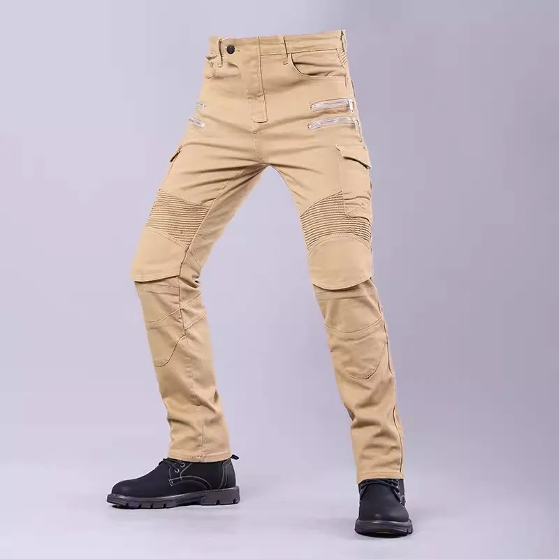 Motorcycle cowboy riding pants four seasons multi-bag racing windproof and anti-fall pants