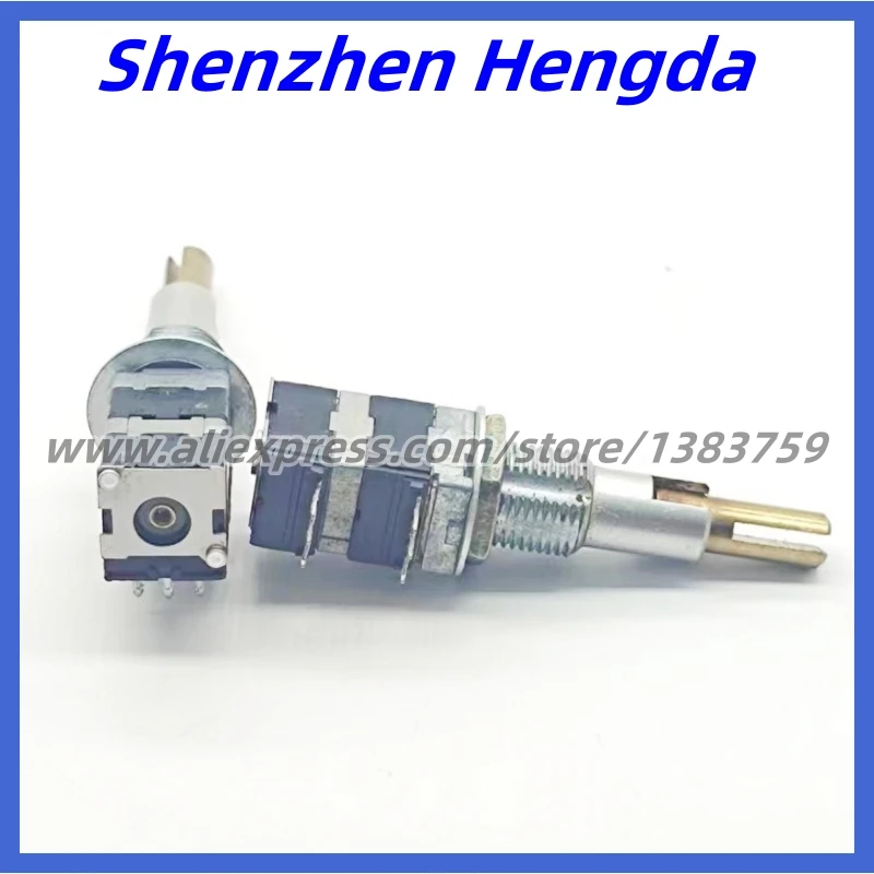 2 Piece RK09 Type B50K Stereo Channel Dual Axis Volume Potentiometer With Midpoint Round Shaft 6-Pin