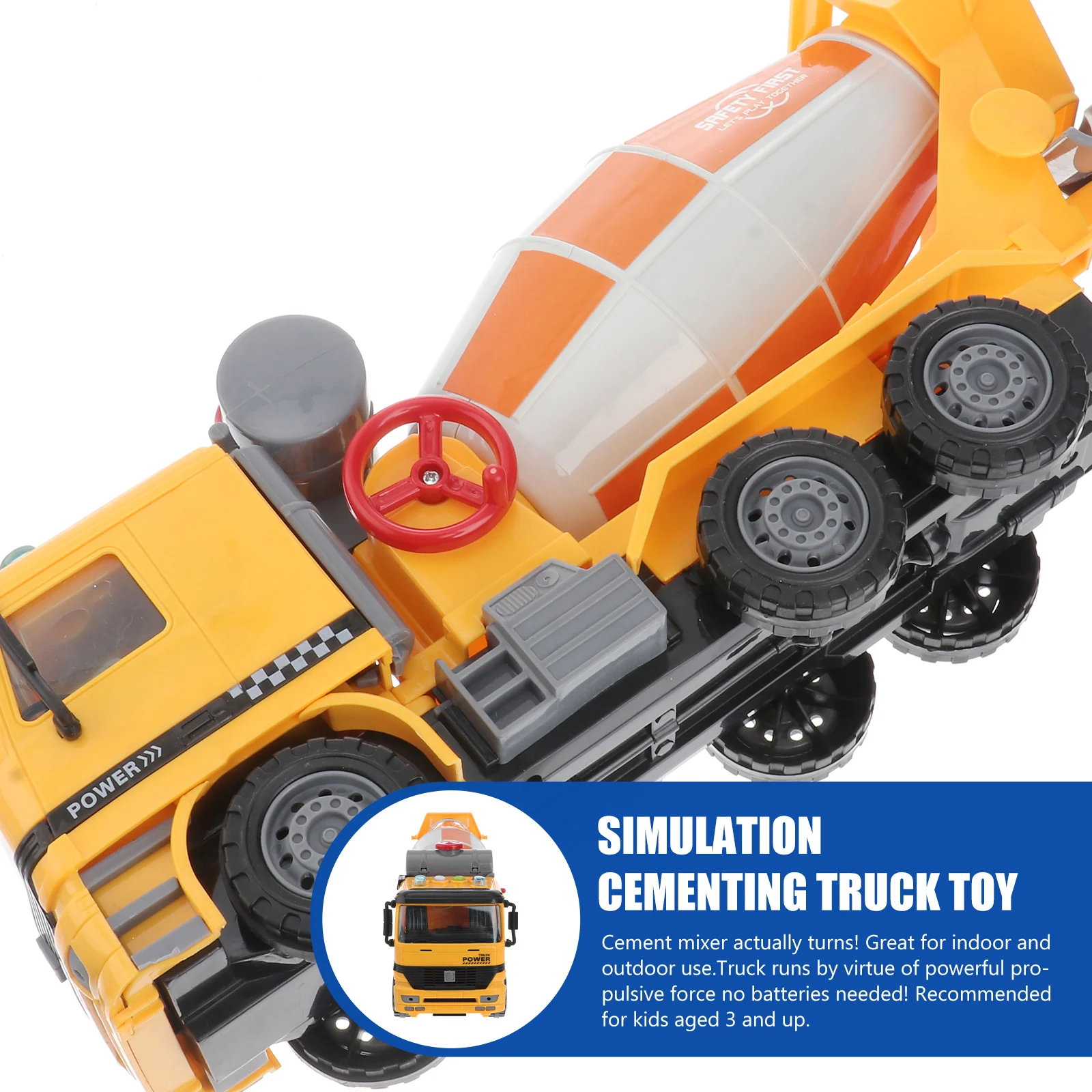 

1pc Cement Truck Stirring Inertia Vehicle Play Simulation Mixer Kids 3+ Outdoor Indoor Cementing Accessories Non Remote
