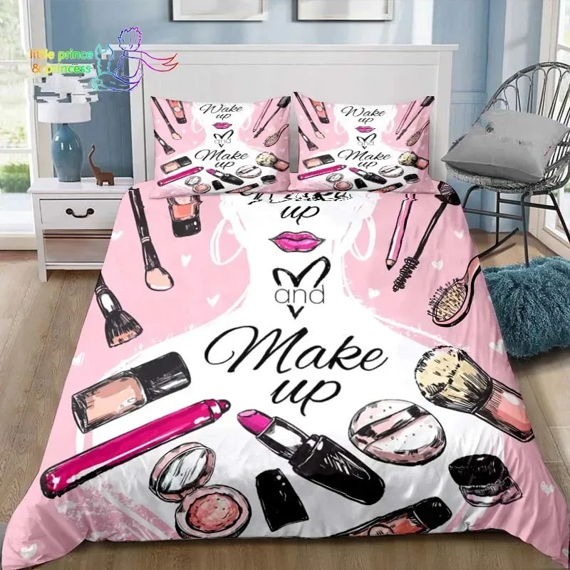 Nordic Cosmetic Fashion Girl Perfume Bedding Set Single Twin Full Queen King Size Bed Set Bedroom Bedding Gift