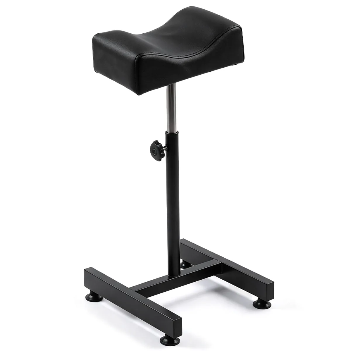 Heavy Duty Pedicure Foot Stool Adjustable Height, Ergonomic Curved Cushion Foot Rest Stand, Stable Cross Frame Foot Holder for Pedicure, Reflexology, Physiotherapy, Tattoo & Waxing Salon