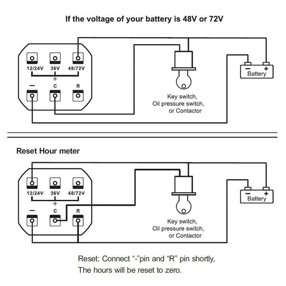 デジタルLEDバッテリーインジケーター,ゴルフカート用時間計付きゲージ,防水ip65,12v,24v,36v,48v,72v