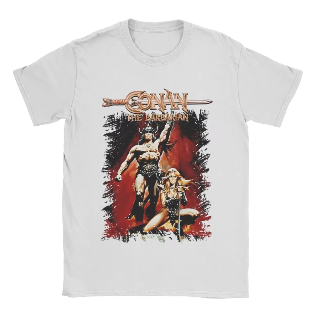 

Новая летняя винтажная футболка Conan The Barbarian для мужчин и женщин, хлопковая футболка с круглым вырезом, футболка с короткими рукавами, одежда больших размеров