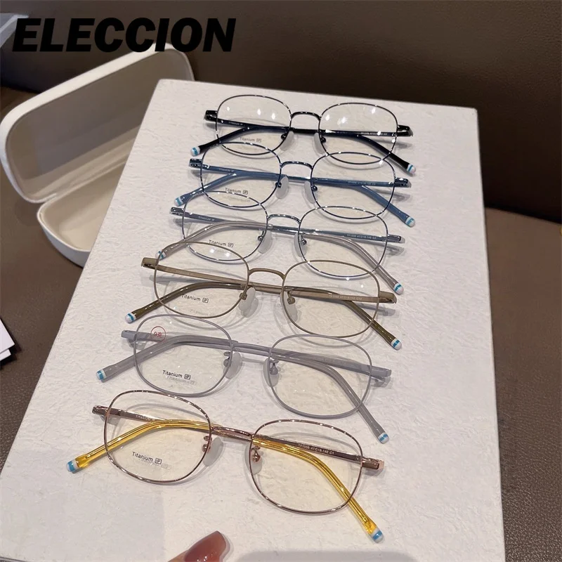 ELECCION gafas graduadas presbicia miopía titanio puro gafas de mujer ultraligeras titanio Anti rayos azules montura de gafas