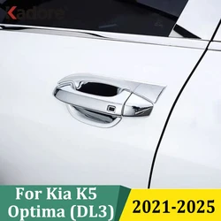 For Kia K5 Optima (DL3) 2021 2022 2023 2024 2025 Chrome Side Door Handle Bowl Cover Trim Car Styling Exterior Accessories 4pcs
