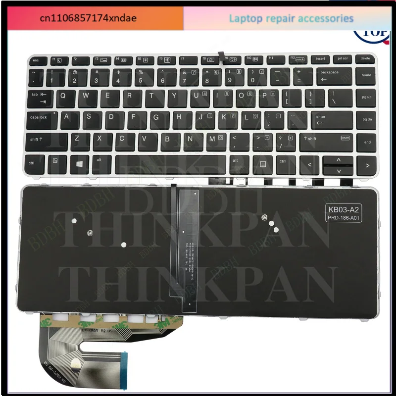 US Backlit Keyboard No Pointer for For HP EliteBook 740 G3 740 G4 840 G3 840 G4
