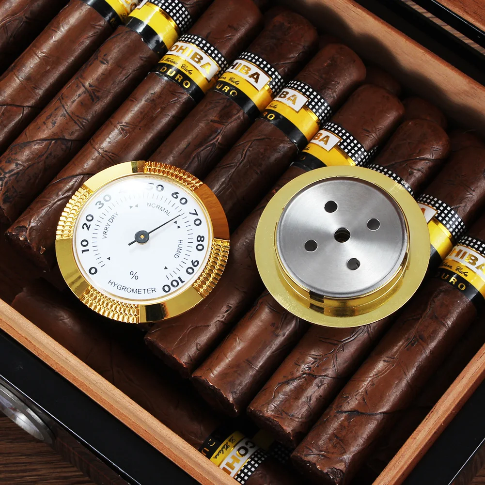 

GALINER Cigars Smoking Accessories Tobacco Hygrometers Gold Color Cigars Humidity Testing Tool Cigars Hygrometer