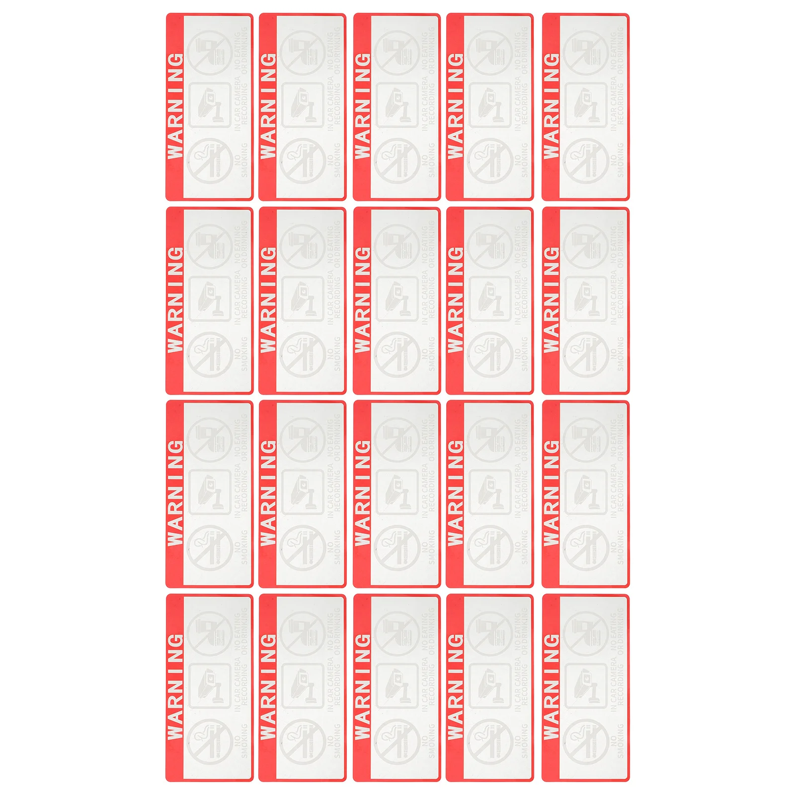 

20Pcs Car Video Surveillance Stickers PVC Clear Camera Warning Decals Removable Waterproof Security Camera Sign for Vehicle
