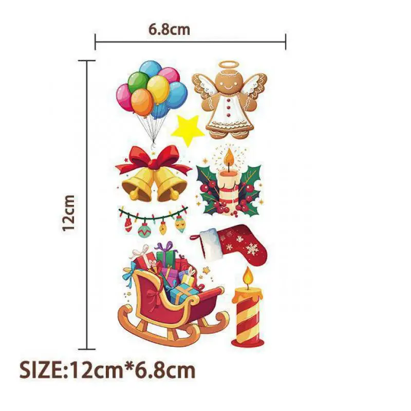 10Pcs/set Christmas Elk Candy Temporary Tattoo Stickers Christmas Tree Waterproof Fake Tattoo For Kids Funny Birthday Gift