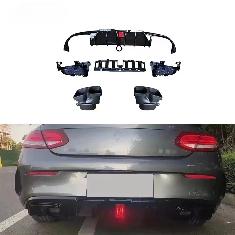 

Car Diffuser for C Class W205 Coupe Upgrade BBRS Diffuser with Exhaust Pipe 2015-2021