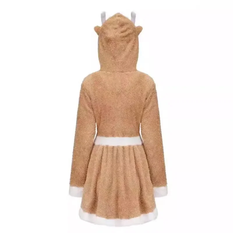 Christmas Clothing Parent-child Cute Reindeer Animal Dress Khaki Elk Loose Personality