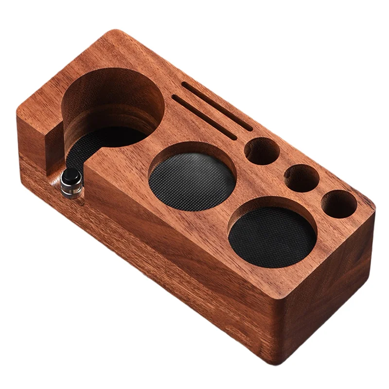 

Coffee Machine Handle& Coffee Press Seat Set- Walnut Beech Filling Seat, Cloth Powder Storage Included