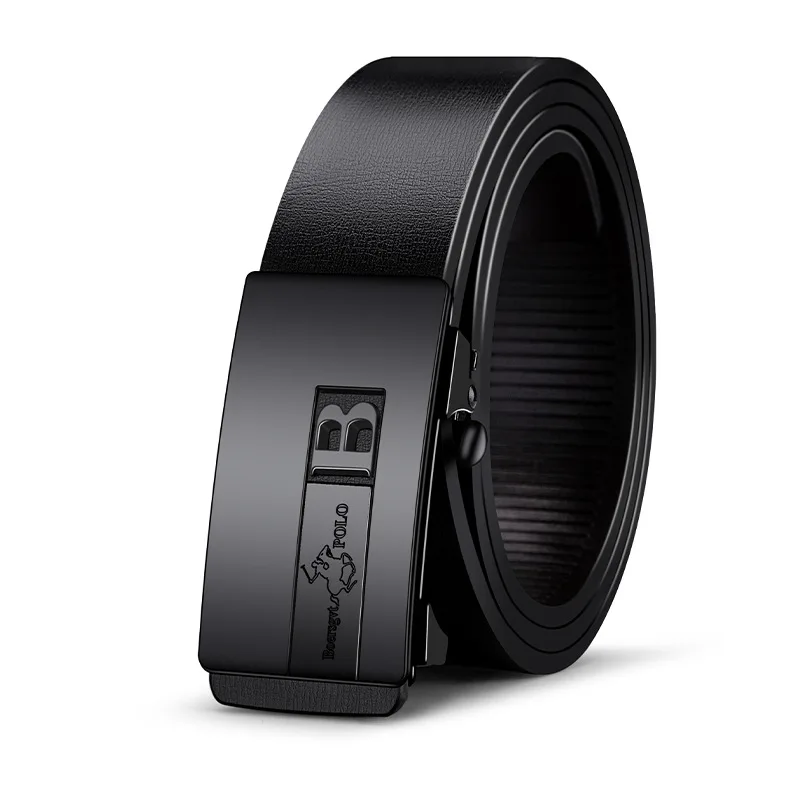 2025 Новый мужской модный ремень - беззубая автоматическая пряжка из натуральной яловой кожи |   Деловой повседневный пояс для среднего и молодежи