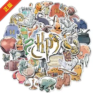 50PCSハリポッターステッカービンテージウォーターカラーヘドウィグHPプラットフォーム9 3/4ケーキカエル動物Quidditch Waterproof Stickers Toys 12ベストセールスヘドウィグフクロウ-10