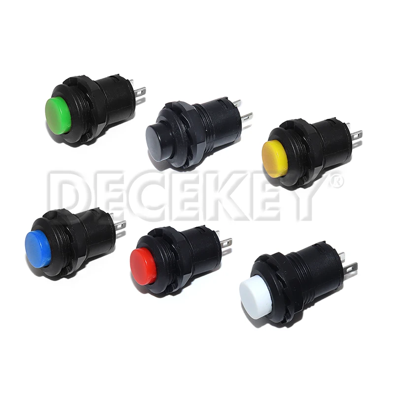 6PCS DS428 12mm Self-Lock /Momentary Pushbutton Switches OFF-ON Push Button Switch 3A /125VAC 1.5A/250VAC DS-428