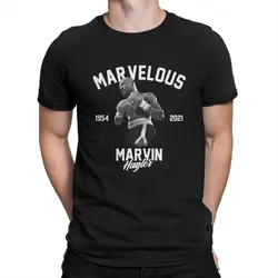 Marvin Hagler Gift For Fans Men's T Shirts American Middleweight Boxer Cool Tees Short Sleeve Round Neck T-Shirt Cotton