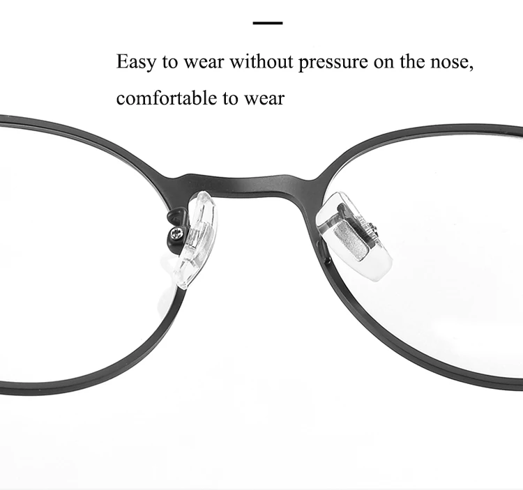 Bclear Titan Brille Rahmen Männer Frauen Retro runde verschreibung pflicht ige Brillen fassungen Mode Myopie optische Brillen Konservierung mittel – Detail 5
