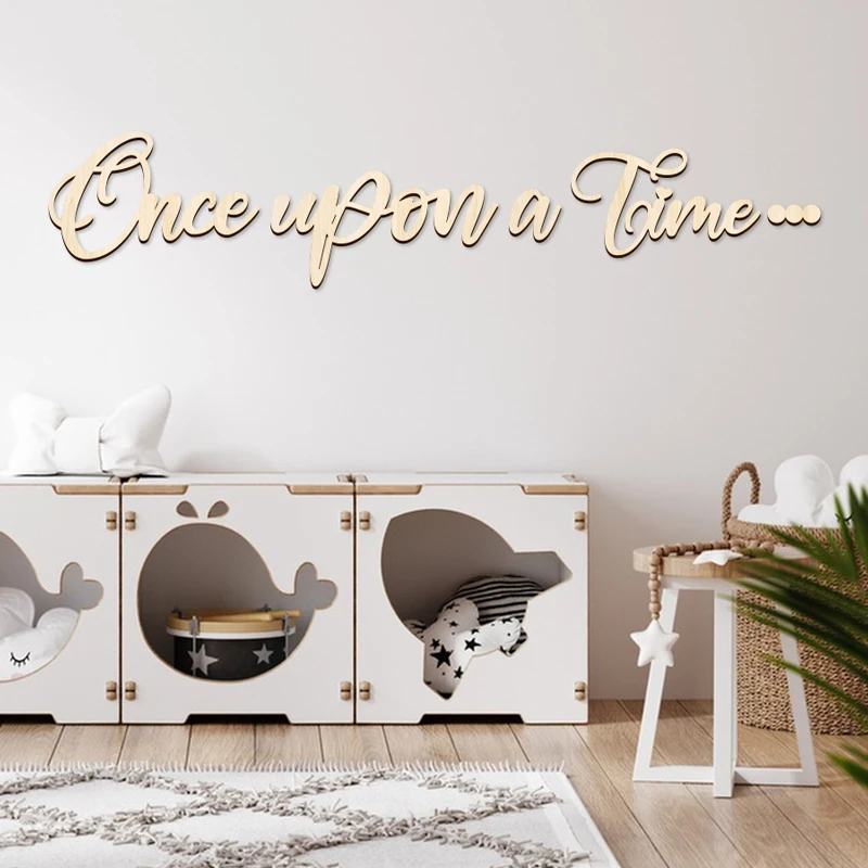 Once Upon A Time Sign Wall Lettering Wooden Nursery Sign Nursery Playroom Decor Wall Art Bedroom Decor Wood Playroom Sign