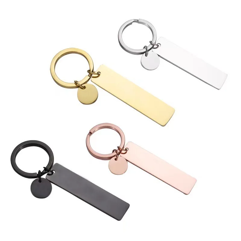 10 PCs Stainless Steel Keychains Men Women Plain Key Chain Birthday Chritsmas Father's Day Gifts Jewelry