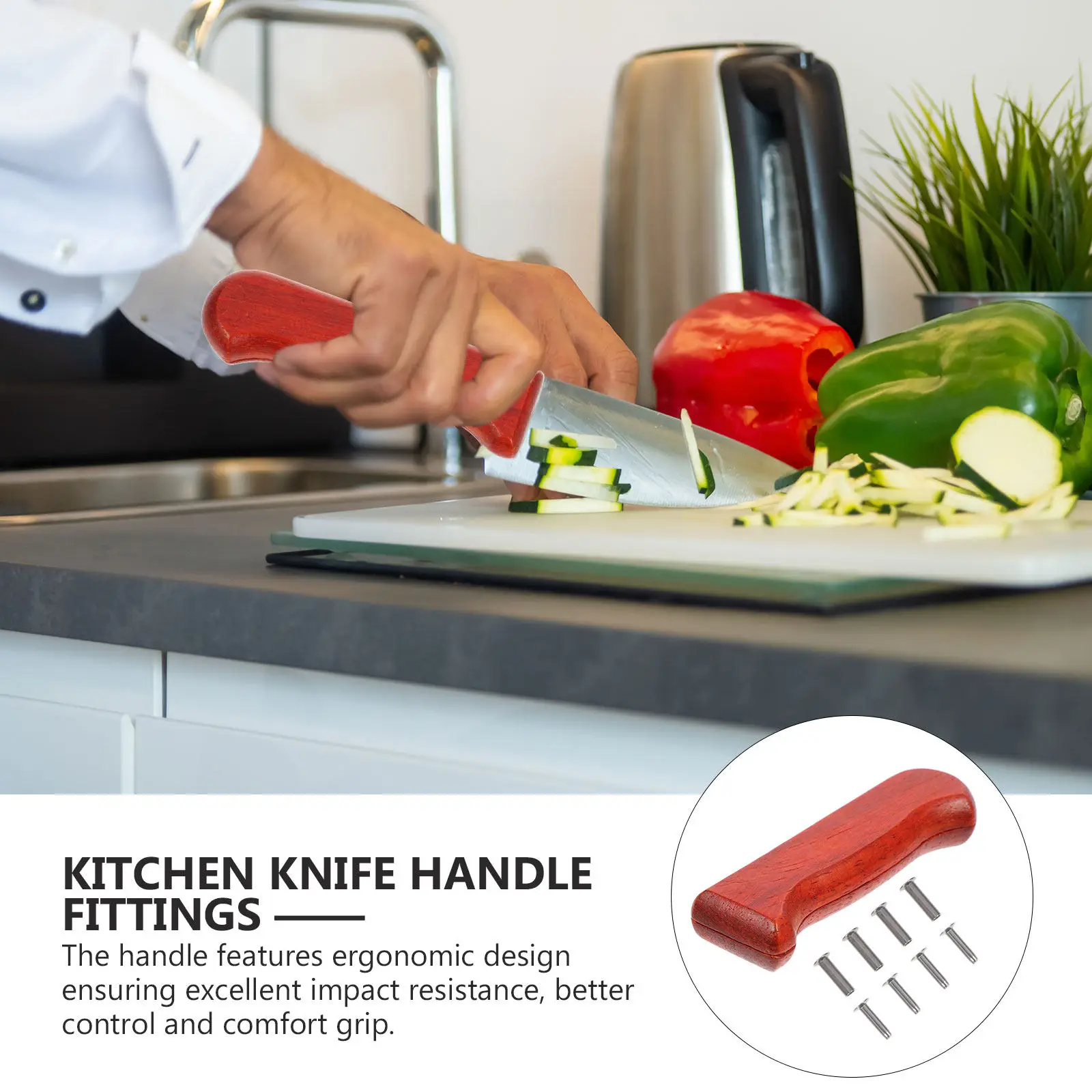 Ergonomic Wood Cutter Handle Replacement for Kitchen Knives Chopping Cutter Grip Comfort Control Non Slip Grip Knife Accessories view 4