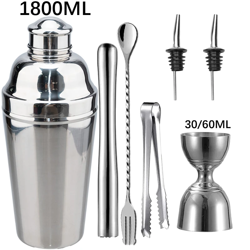 

2025 New Cocktail Shaker Set Stainless Steel Bartender Kit Cocktail Mixer Wine Martini Shaker Party Bar Tools