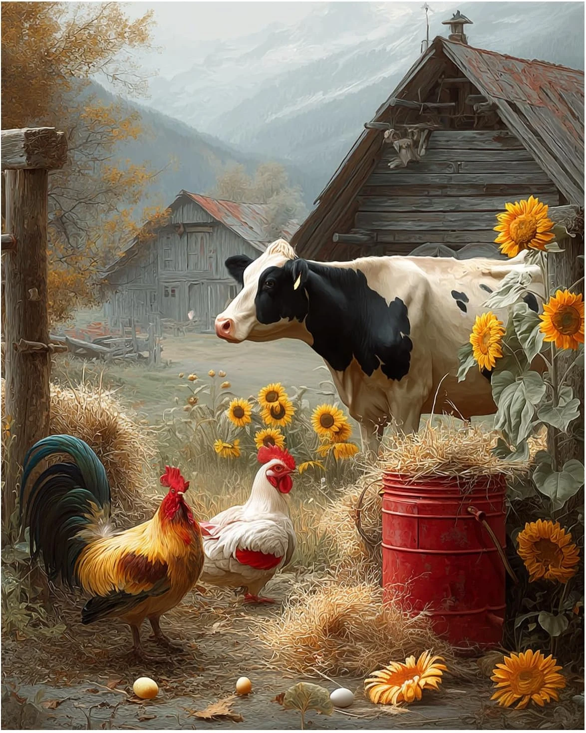 

﻿ Jigsaw Puzzle Farmhouse Decor Adults Puzzle Games Family Fun Floor Puzzles Educational Toys for Kids