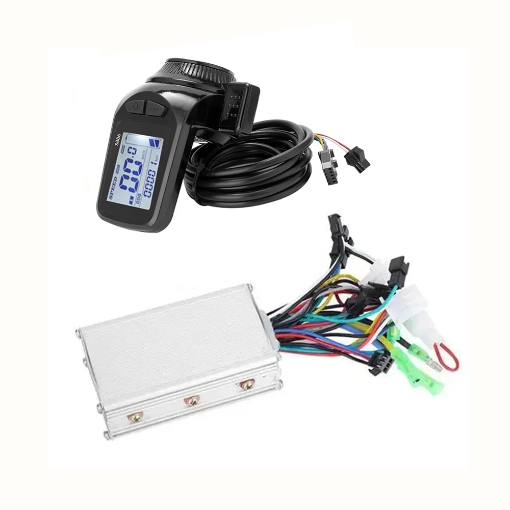 24V 36V 48V S886 Motor Brushless Controller LCD Display Panel Thumb Throttle Electric Bicycles Scooter Brushless Controller Kit