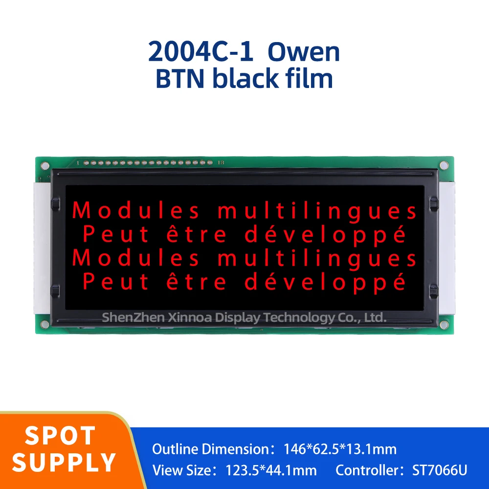 

5V Parallel Port Screen 04X20 LCD Controller ST7066U BTN Black Film Red Letters European 2004C-1 Large Character LCD Screen