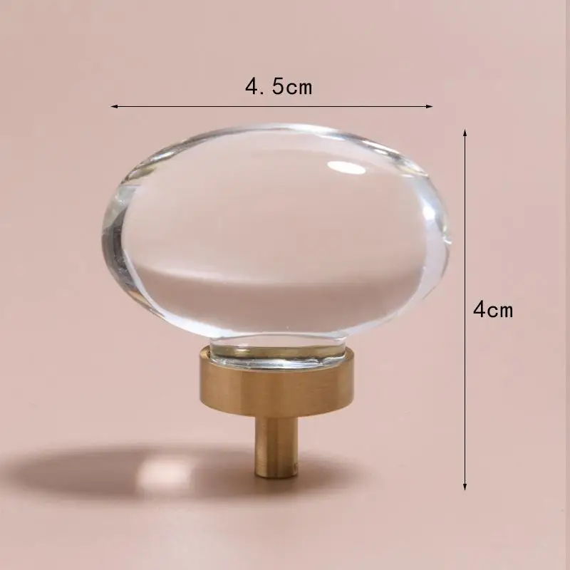 الشمبانيا/قاعدة ذهبية شفافة مقابض خزانة المطبخ الفاخرة ثقب واحد درج سحب كريستال زجاج الأثاث مقبض مقابض #2