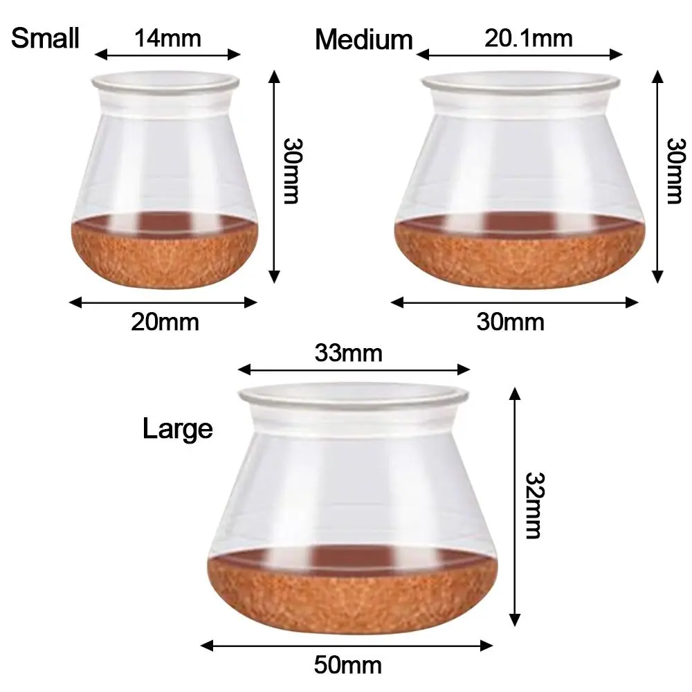 New Silicone Chair Leg Covers Reduce Noise Non-slip Furniture Legs Cover Transparent Sofa Floor Protector