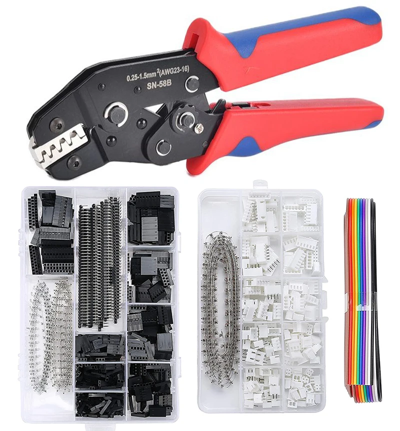 Dupont-terminals Crimping Tool Conjunto de Alicatadores Xh2.54 sm Plug Braçadeira de Mola para Jst Zh1.5 2.0ph 2.5xh eh sm Kit de Conector Encaixotado