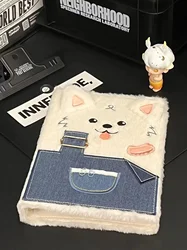 Cute Jeans Plush Samoye Dog Card Book A5 Binder Kpop Photocard Collect Book 3inch 4grid Photo Holder Album