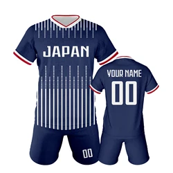 Customized Soccer Jersey Kit for Kids Japan Football Uniform Breathable Youth Soccer Outfits Personalized Name and Number Unisex