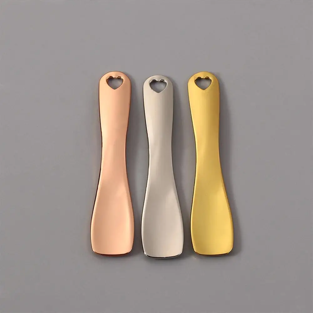 Bâton de crème pour les yeux et le visage en métal et Zinc, spatule cosmétique dorée, masque de maquillage, cuillère à crème, cuillères cosmétiques, cuillère incurvée, 1 pièces